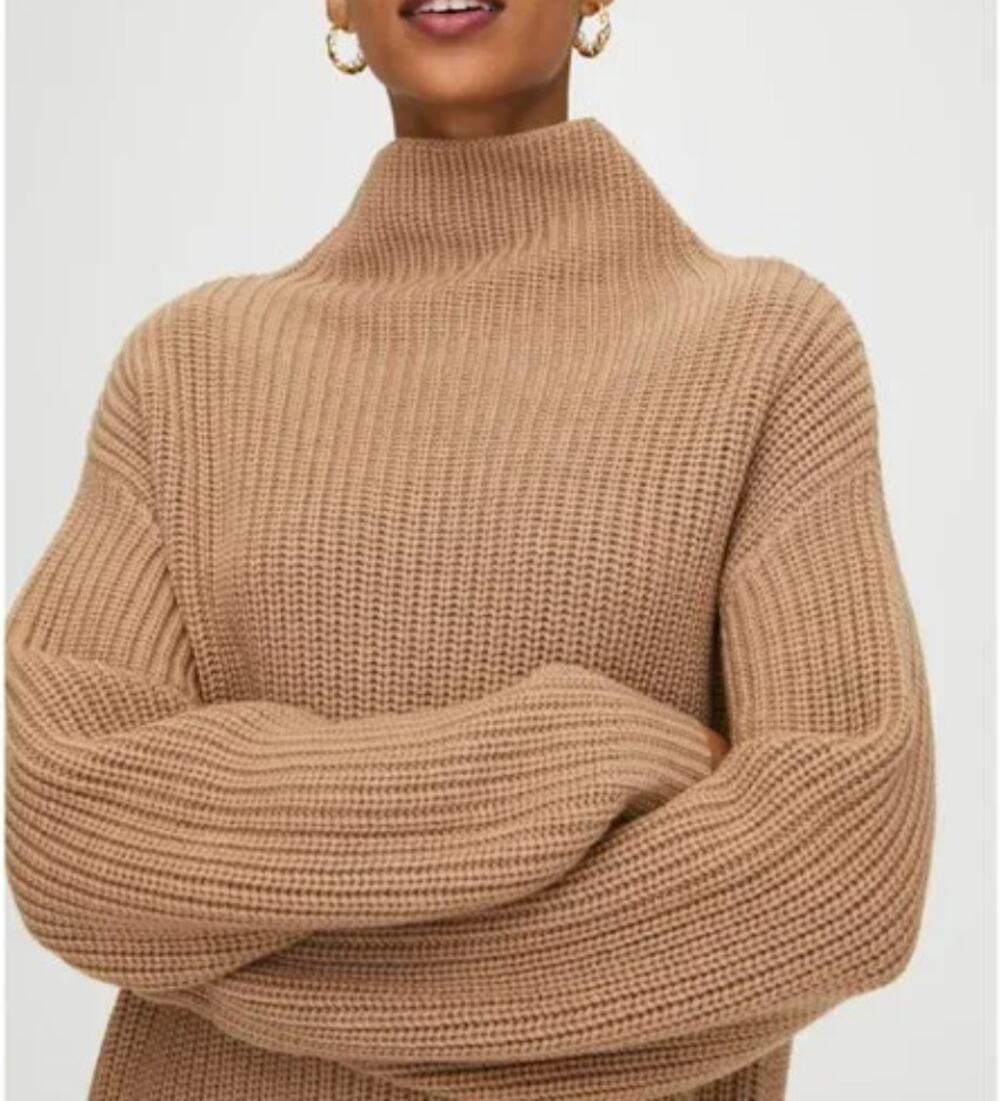 Wilfred Women's Montpellier Turtleneck Sweater Heather Constant Camel Size M